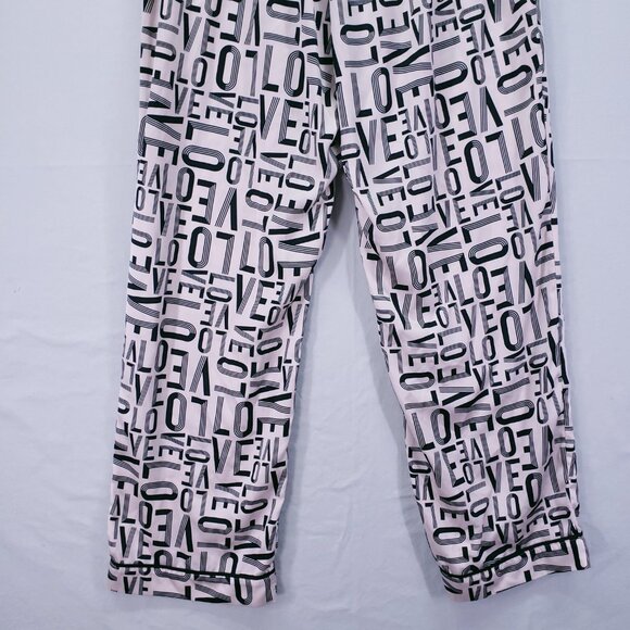Victoria's Secret LOVE Print Pajama Pants Loungewear Bottoms Pink Black Size M - Picture 13 of 16